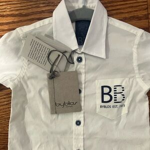 Byblos button down white shirt. 
Size 12 months 
BNWT